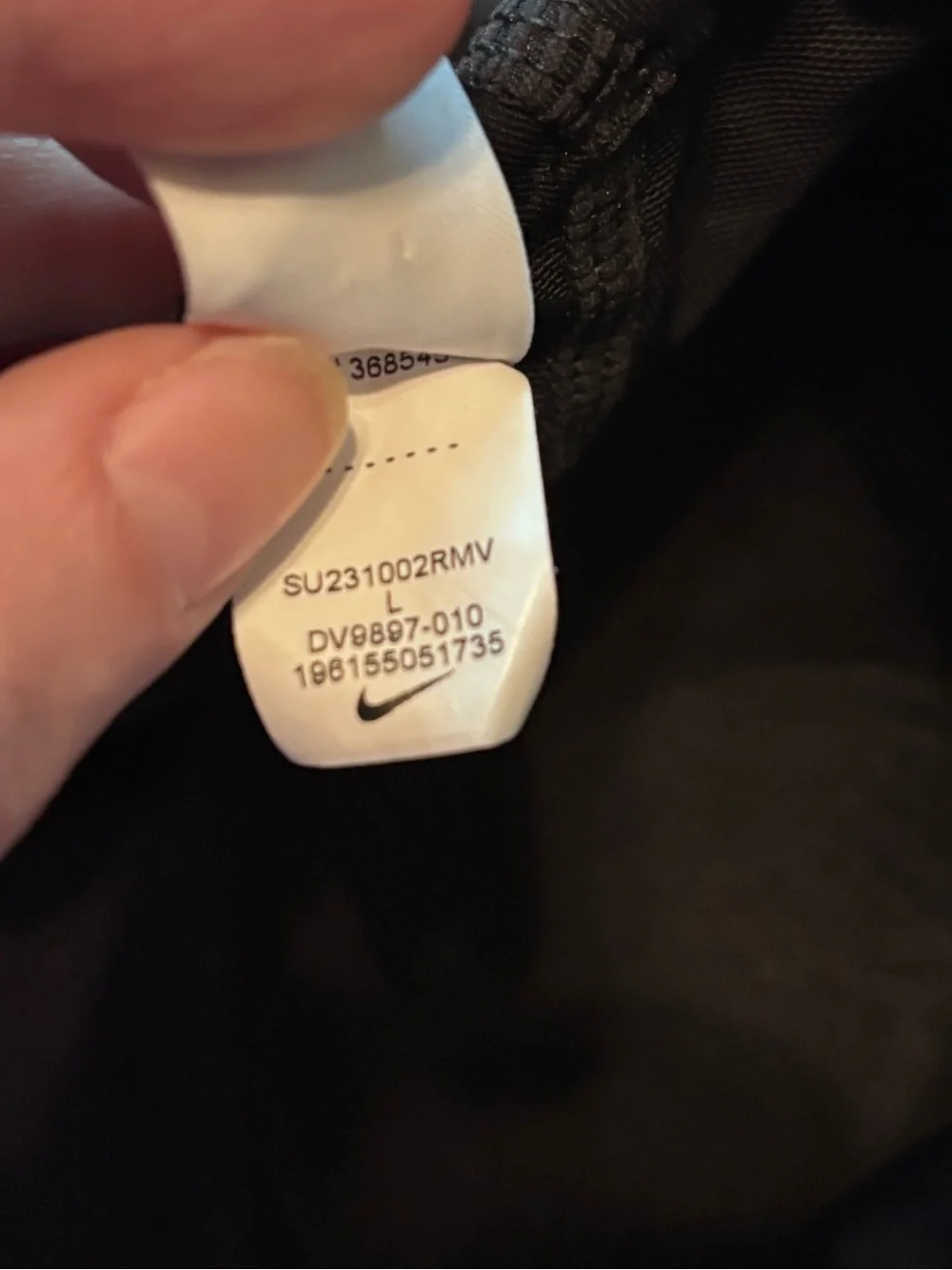 ⚡️FLASH SALE Nike Black Racerback Tank w White Swoosh & build in bra. Size Large - Picture 5 of 8
